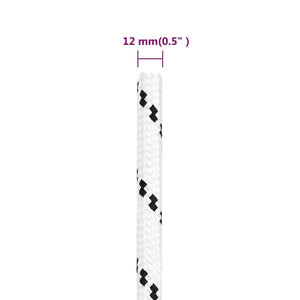 vidaXL Boat Rope Braided White 12 mmx100 m Polyester