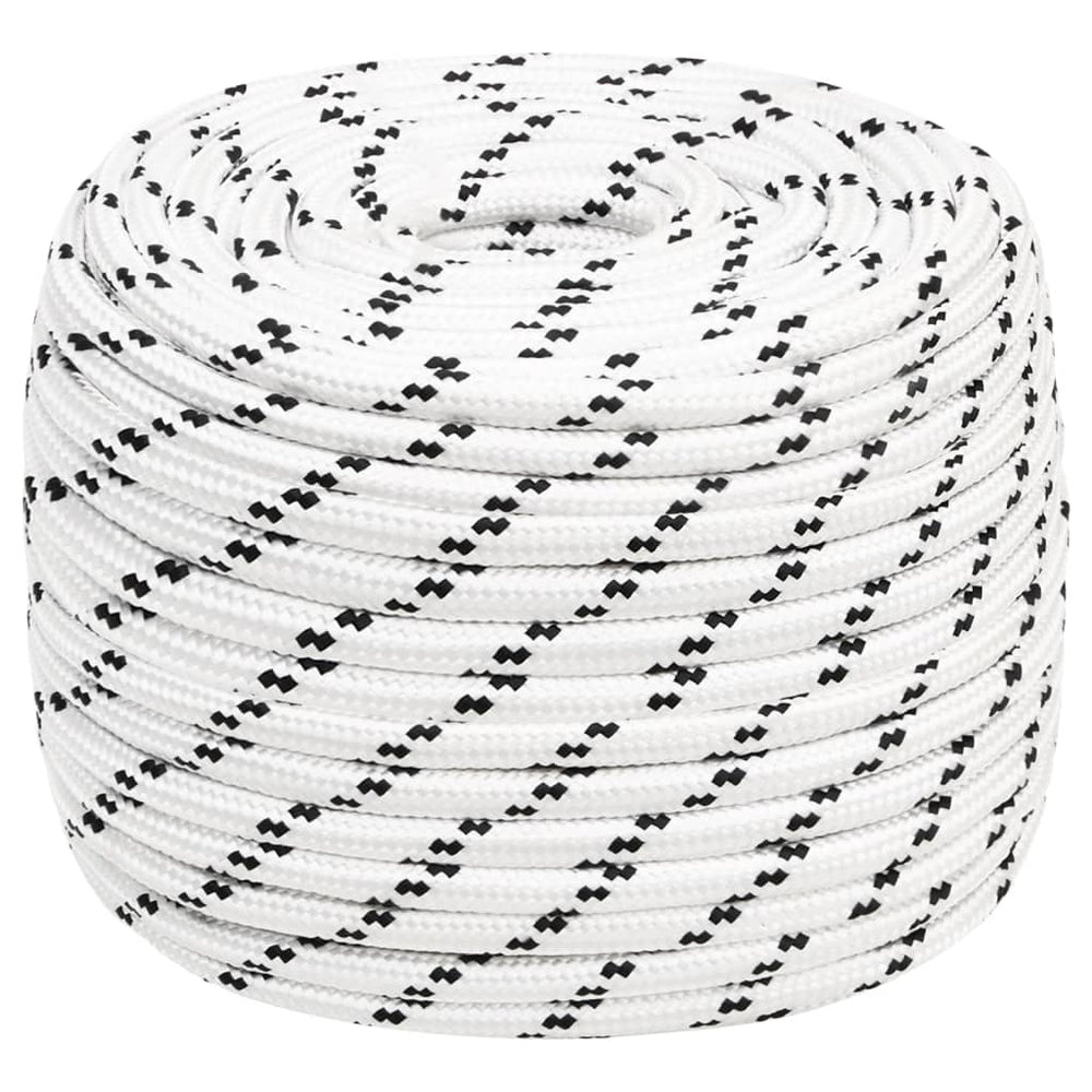vidaXL Boat Rope Braided White 14 mmx25 m Polyester