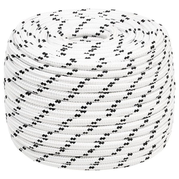 vidaXL Boat Rope Braided White 14 mmx25 m Polyester