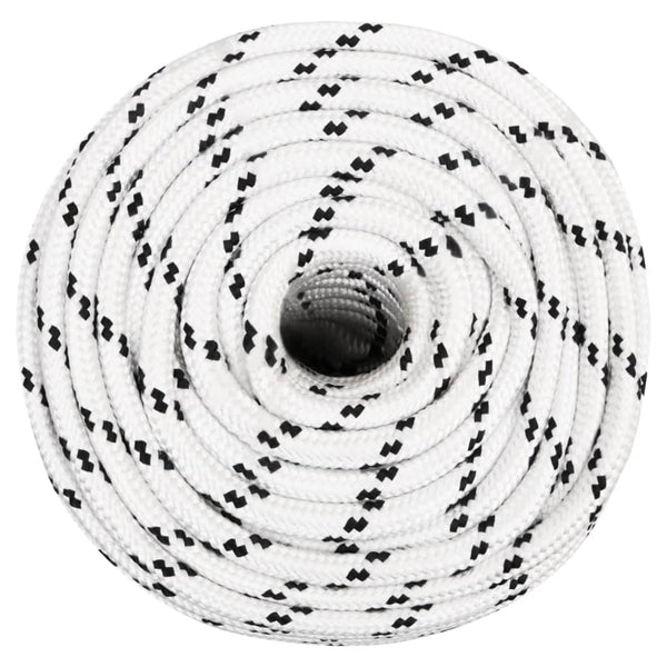 vidaXL Boat Rope Braided White 14 mmx25 m Polyester