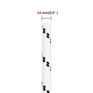 vidaXL Boat Rope Braided White 14 mmx25 m Polyester
