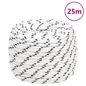 vidaXL Boat Rope Braided White 14 mmx25 m Polyester