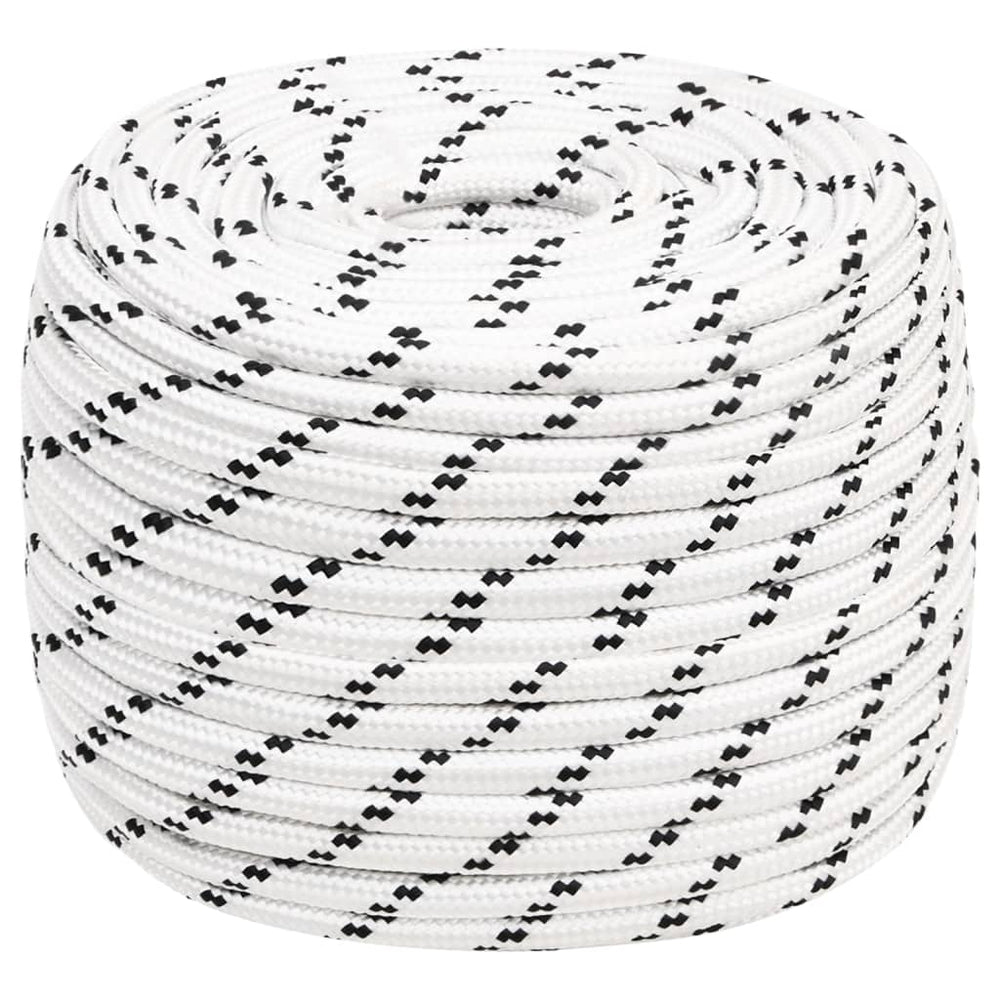 vidaXL Boat Rope Braided White 14 mmx100 m Polyester