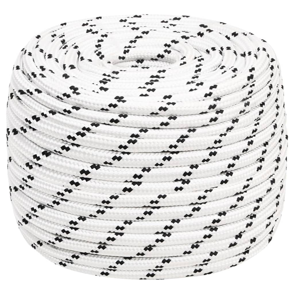 vidaXL Boat Rope Braided White 14 mmx100 m Polyester