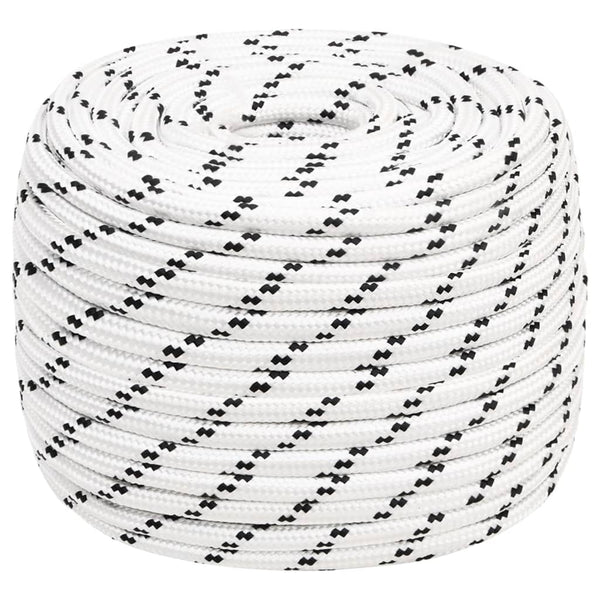 vidaXL Boat Rope Braided White 14 mmx100 m Polyester