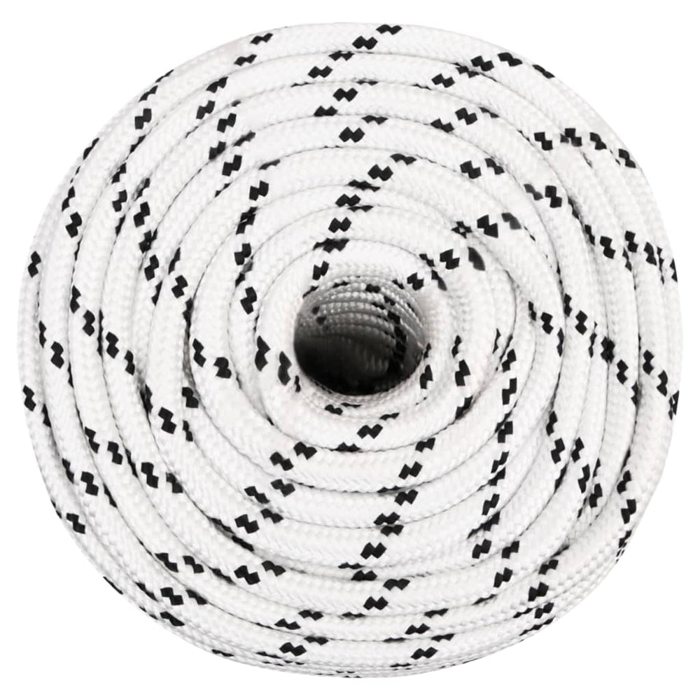 vidaXL Boat Rope Braided White 14 mmx100 m Polyester