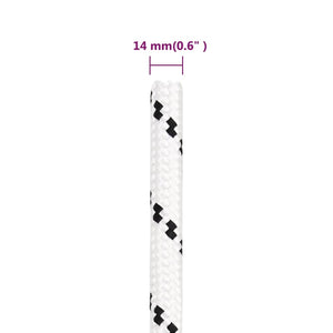 vidaXL Boat Rope Braided White 14 mmx100 m Polyester