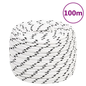 vidaXL Boat Rope Braided White 14 mmx100 m Polyester