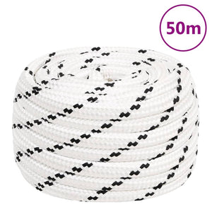 vidaXL Boat Rope Braided White 16 mmx50 m Polyester