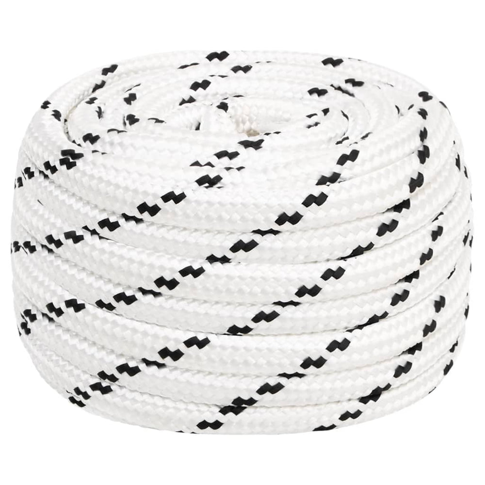 vidaXL Mooring Rope Braided White 18 mmx25 m Polyester