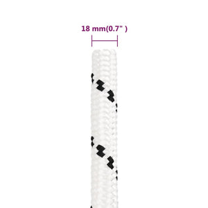 vidaXL Mooring Rope Braided White 18 mmx25 m Polyester