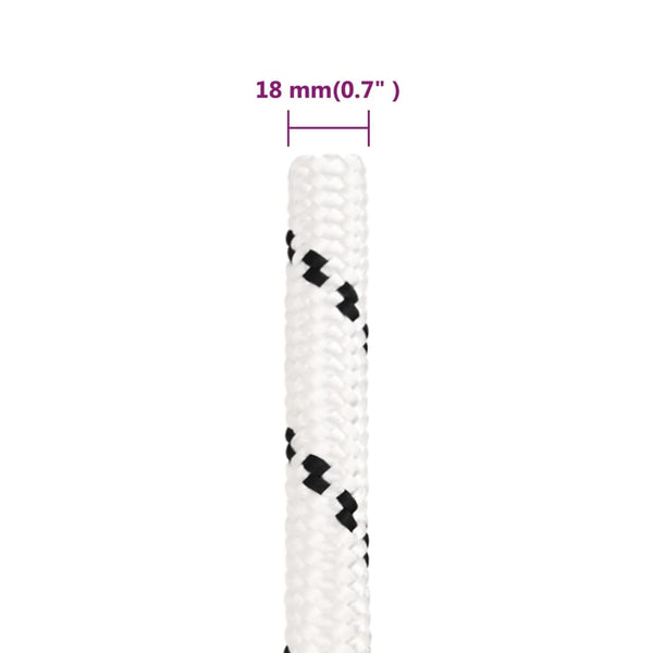 vidaXL Work Rope White 18 mm 50 m Polyester
