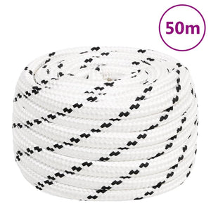 vidaXL Boat Rope Braided White 20 mmx50 m Polyester