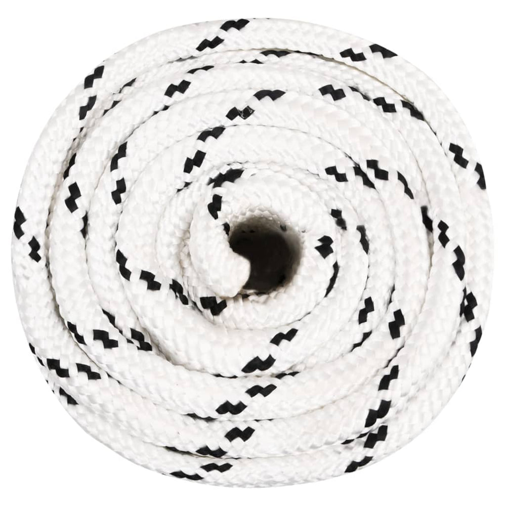 vidaXL Mooring Rope Braided White 20 mm x 100 m Polyester