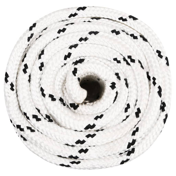 vidaXL Mooring Rope Braided White 20 mm x 100 m Polyester
