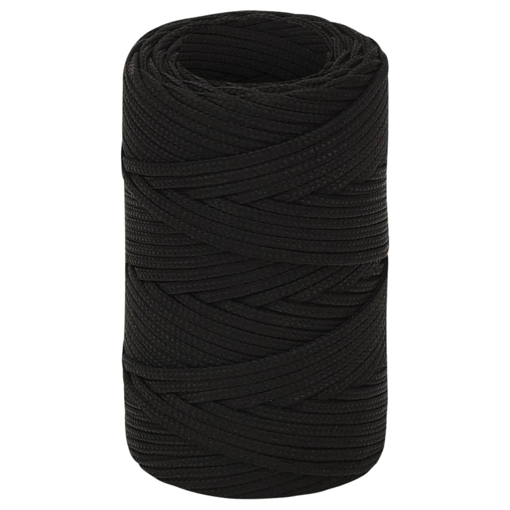 vidaXL Work Rope Black 2 mm 100 m Polyester