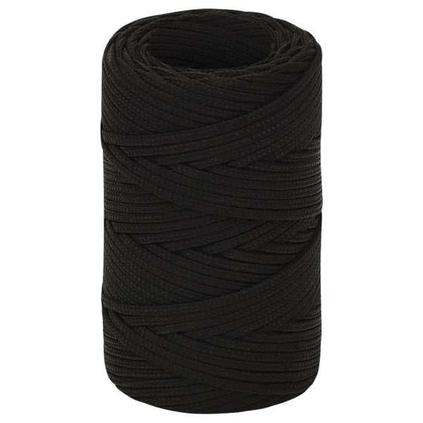 vidaXL Utility Rope Black 2 mm 250 m Polyester