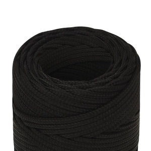 vidaXL Utility Rope Black 2 mm 250 m Polyester