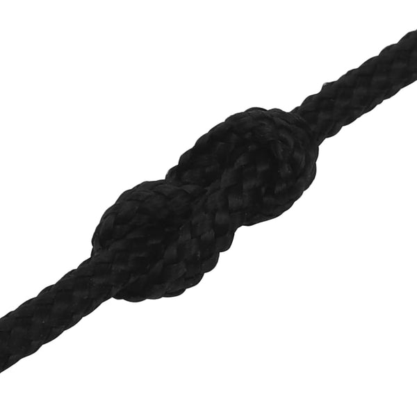 vidaXL Utility Rope Black 2 mm 250 m Polyester