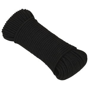 vidaXL Work Rope Black 3 mm 25 m Polyester