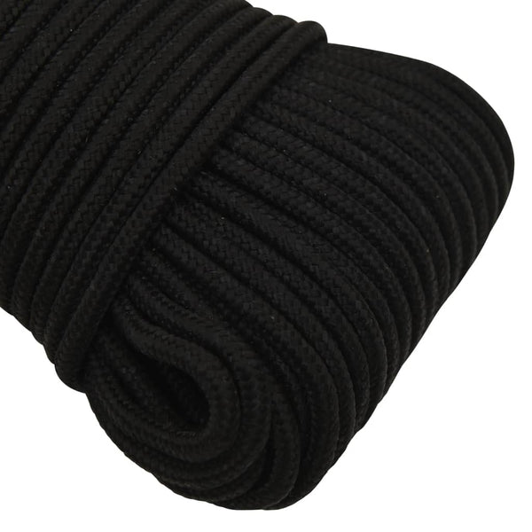 vidaXL Work Rope Black 3 mm 25 m Polyester