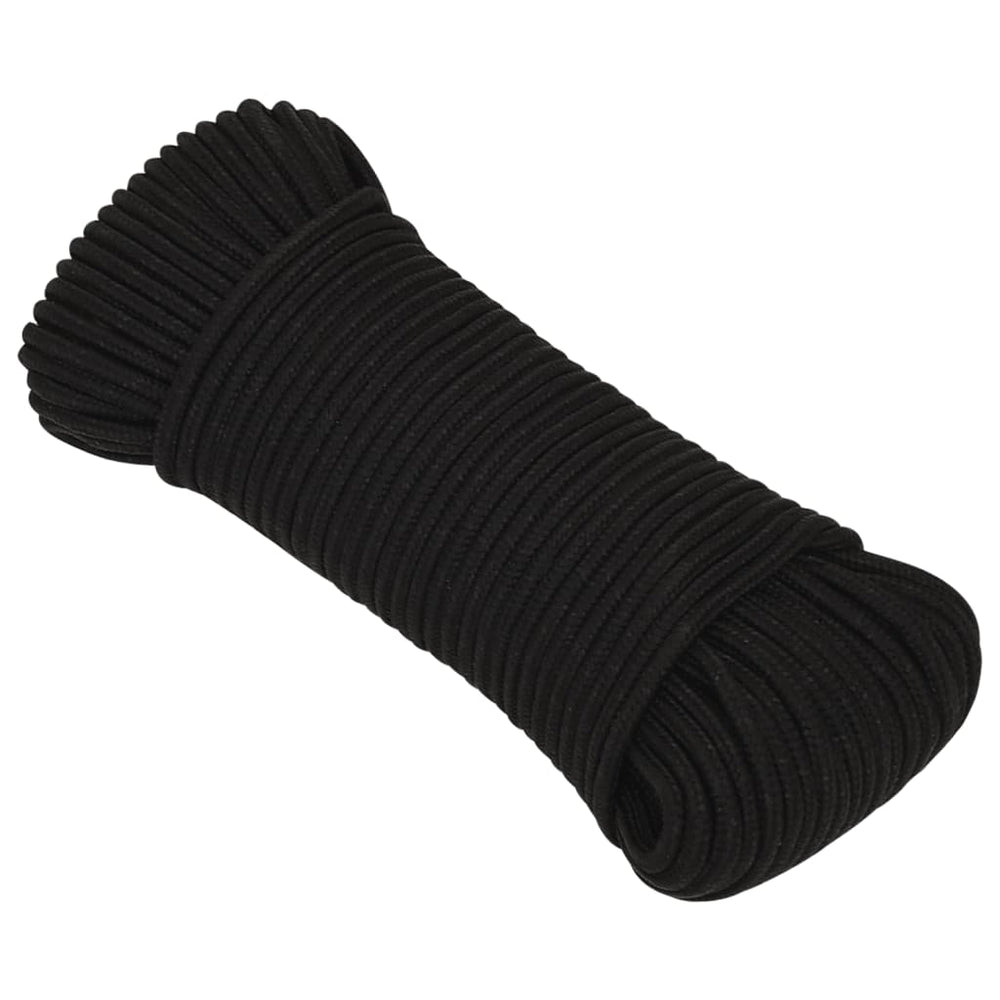 vidaXL Working Rope Black 3 mm 100 m Polyester
