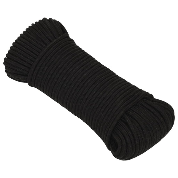 vidaXL Working Rope Black 3 mm 100 m Polyester