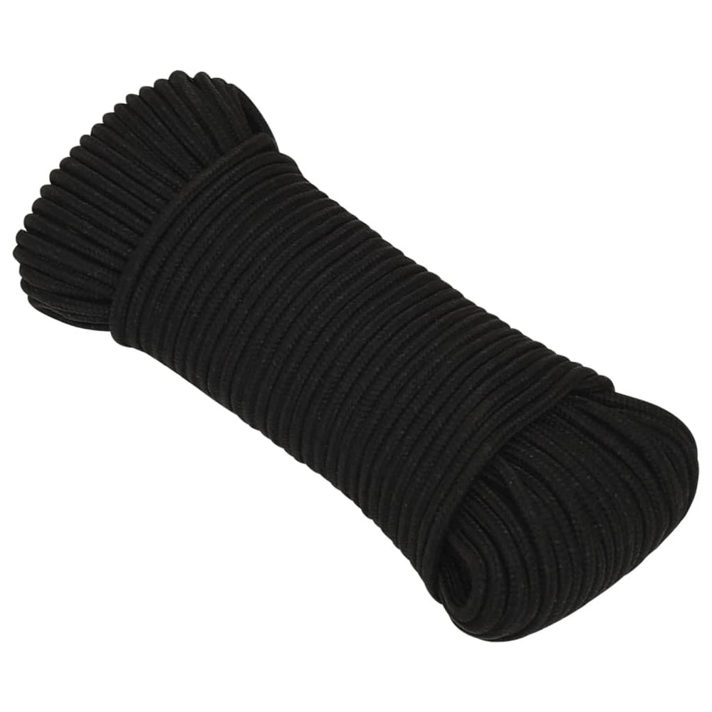 vidaXL Work Rope Black 5 mm 25 m Polyester