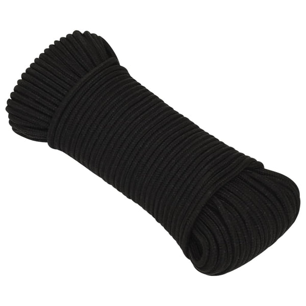 vidaXL Work Rope Black 5 mm 50 m Polyester