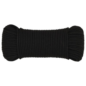 vidaXL Work Rope Black 5 mm 50 m Polyester