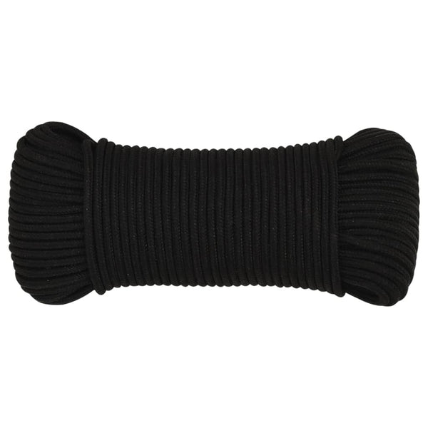 vidaXL Work Rope Black 5 mm 50 m Polyester