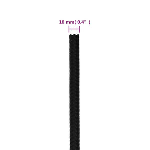 vidaXL Work Rope Black 10 mm 25 m Polyester