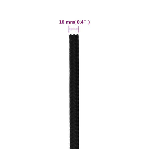 vidaXL Work Rope Black 10 mm 100 m Polyester