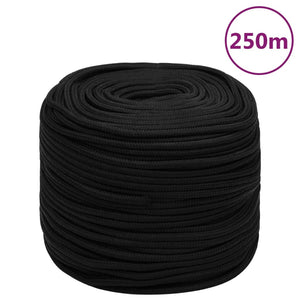 vidaXL Work Rope Black 10 mm 250 m Polyester