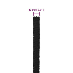 vidaXL Work Rope Black 12 mm 25 m Polyester