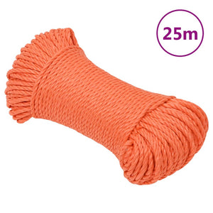 vidaXL Work Rope Orange 3 mm 25 m Polypropylene
