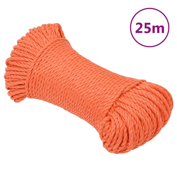 vidaXL Work Rope Orange 3 mm 25 m Polypropylene