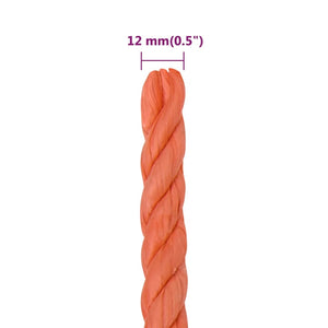 vidaXL Work Rope Orange 12 mm 25 m Polypropylene