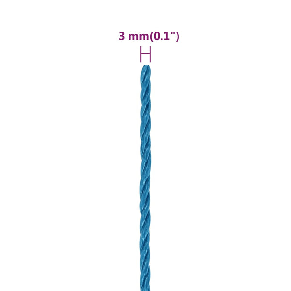vidaXL Work Rope Blue 3 mm 25 m Polypropylene