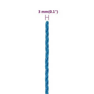 vidaXL Work Rope Blue 3 mm 250 m Polypropylene