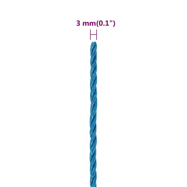 vidaXL Rope Blue 3 mm 500 m Polypropylene