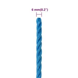 vidaXL Mooring Rope Blue 6 mm 100 m Polypropylene
