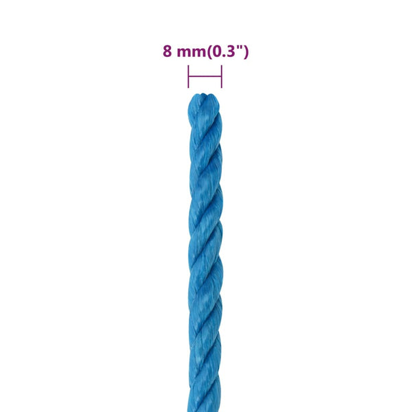 vidaXL Work Rope Blue 8 mm 25 m Polypropylene