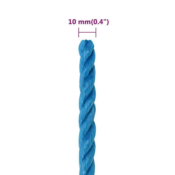vidaXL Working Rope Blue 10 mm 50 m Polypropylene