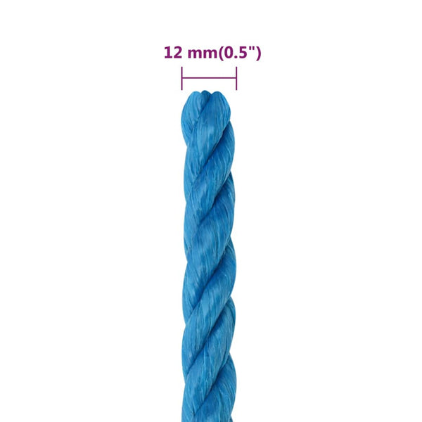 vidaXL Working Rope Blue 12 mm 50 m Polypropylene