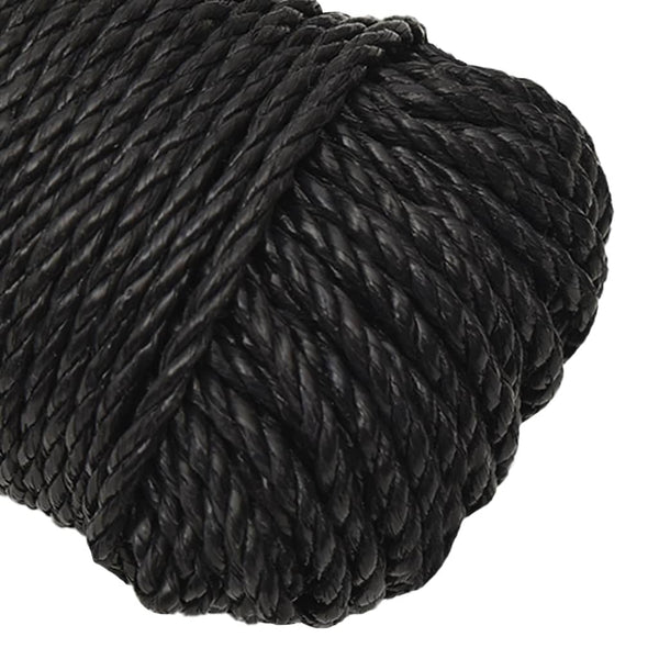 vidaXL Work Rope Black 8 mm 500 m Polypropylene