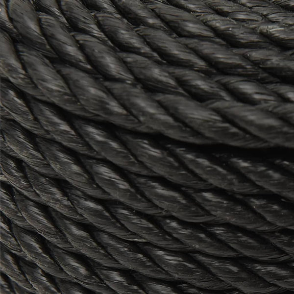 vidaXL Work Rope Black 16 mm 100 m Polypropylene