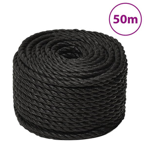 vidaXL Mooring Rope Black 24 mm 50 m Polypropylene