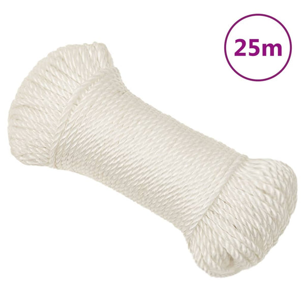 vidaXL Mooring Rope White 6 mm 25 m Polypropylene
