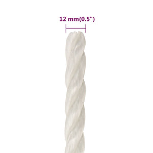 vidaXL Working Rope White 12 mm 25 m Polypropylene